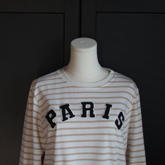 Active USA | Paris Striped French Terry Sweatshirt - Picture 2 of 4